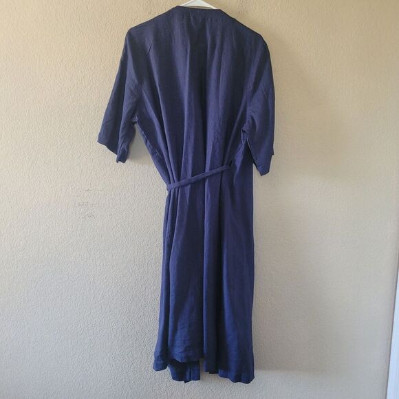 Grae Cove Linen Midi Wrap Dress Womens Plus Size XXL  Short Sleeve Lightweight - Picture 7 of 7
